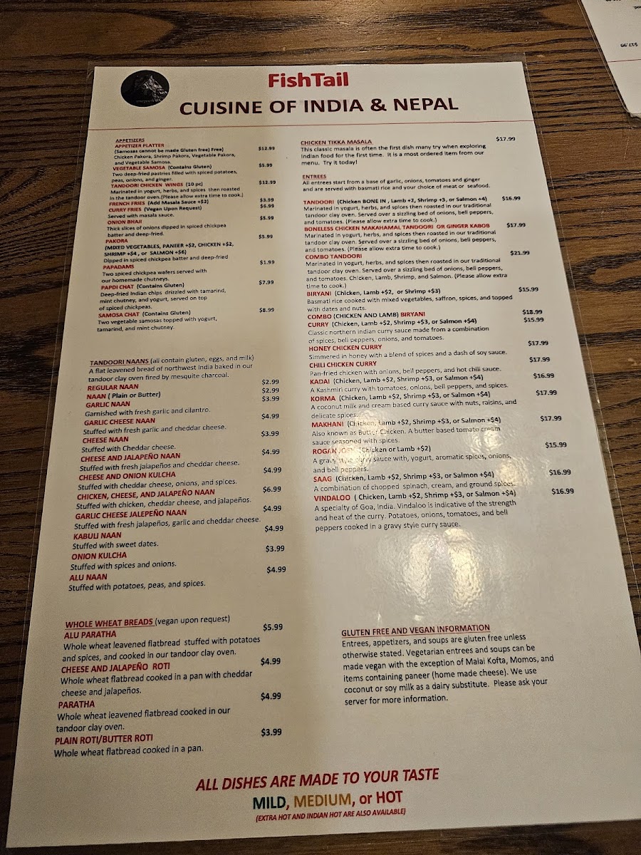 Menu Fishtail Cuisine Of India & Nepal-3